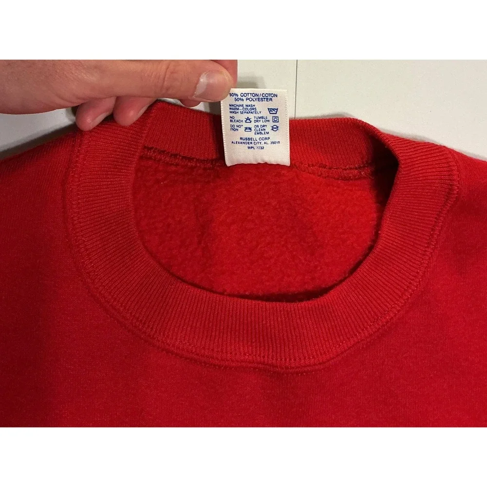VTG USA Made Clark State College Sweatshirt Pullover‎ Red 90s Preppy Classic M